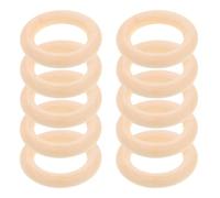 Abaodam Anneaux Artisanaux en Bois Brut 10 Pièces 4 CM Diamètre pour Création de Bijoux et Projets Manuels Macramé et Dentelle