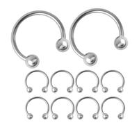Abaodam Anneaux en Alliage Argenté Accessoire Mode Polyvalent de Fer à Cheval Lot de 10 Fixation Sécurisée, 1,5cm pour Casquettes Baseball et Duckbill
