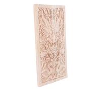Abaodam Applique Décorative en Bois Vintage Chinois 20x10cm pour Meubles | Grain Non Peint, Installation sans Perçage, pour Panneaux de Bibliothèque et Murs de Salle à Manger