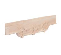 Abaodam Applique en Bois Sculpté Style Français Européen, 30x9 CM | Décor Mural Non Peint, Finition Naturelle, pour Bases de Porte D’armoire et Cadres Latéraux, Marron