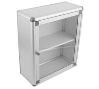 Abaodam Armoire Pharmacie Murale en Métal Argenté avec Fenêtre Transparente, Design Gain de Place Multifonctionnel pour Banques et Espaces Publics