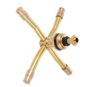 Abaodam Arroseur Rotatif Quatre Branches Laiton pour Jardin Système Irrigation Pelouse avec Débit Eau Couverture Facile à Installer