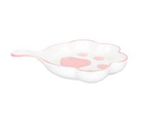 Abaodam Assiette Décorative en Céramique Rose Motif Patte de Chat Poignée pour Plats de Dessert et Apéritifs Usage Maison et Restauration