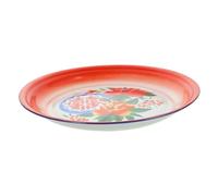 Abaodam Assiette Émaillée Vintage 25 Cm Ronde en Émail Rétro Chinois, Plaque Pratique Cuisine et Restauration, Assiette Multifonction pour Mariage, Banquet et Apéritif Chinois