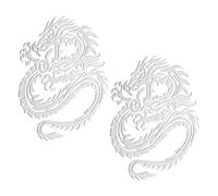 Abaodam Autocollant 2pcs Voiture Dragon en Alliage de Nickel Argenté Design Moderne et Utilisation Polyvalente pour Décoration Véhicule