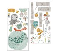 Abaodam Autocollant Toise Mural Animaux Cartoon et Arbre, Décoration Murale pour Chambre d'Garçon et Filles et Crèche