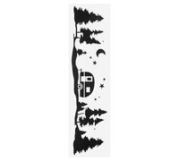 Abaodam Autocollant Voiture Noir 84x22 Cm pour Camping-Car et Caravane, Décoration Extérieure Motifs Étoiles, Lune et Arbres, Autocollants Solide en Pet pour Carrosserie, Sticker