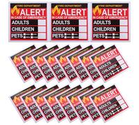 Abaodam Autocollants D'alerte de Sécurité 20 Feuilles Autocollants Auto-adhésifs Imperméables pour Personnes et Animaux pour Situation D'urgence et