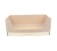 Abaodam Bac à Litière Lapin Tiroir Grand Format Plateau Toilette pour Animal Amovible Facile à Nettoyer Portable pour Apprentissage de la Propreté