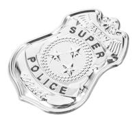Abaodam Badge de Police Métal pour Cosplay et Déguisement Épinglette Légère et Confortable Unisexe Insigne Trois Étoiles pour Costume Fête et Jeu de Rôle