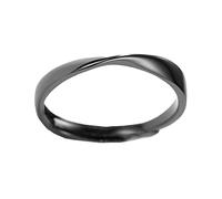 Abaodam Bague Assortie en Argenté S925 pour Homme Bague Ouverte Noire en Forme d'Anneau Infini Bijou de Saint-Valentin Anneau Couple Minimaliste Présent Romantique pour Relation à