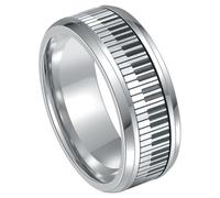 Abaodam Bague Créative en Métal, Anneau Rotatif pour Touches de Piano, Bague Portable Design Confortable pour Événements Musicaux