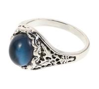 Abaodam Bague d'Humeur Vintage Ronde Taille 8 en Alliage Thermosensible Bague pour Femme Changeant de Couleur Selon Température Anneau de Fiançailles Rétro pour Mariage et Engagement