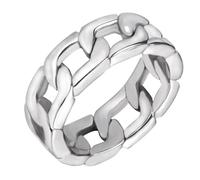 Abaodam Bague en Acier Titane à Maillons Épais pour Homme, Anneau Creux en Acier Inoxydable, Style Chaîne, Taille 11, Bijou Masculin pour Fêtes et Usage Quotidien