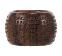 Abaodam Bague en Bois pour Pouce Tigre Style Bouddhiste Motifs Tigrés Bague Unisexe Vintage en Bois Naturel Accessoire de Doigt Raffiné Ornement Inspiré du Sutra du Cœur Bijou