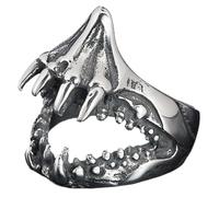 Abaodam Bague Homme Inoxydable Tête Requin Créative Style Cool Anneau Acier Titanium Mode Homme Cadeau