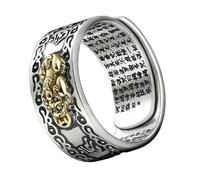 Abaodam Bague Homme Réglable Alliage avec Design Phénix Chinois Anneau Décoratif et Confortable Ouvert pour Doigt Style Vintage Feng Shui