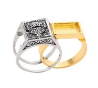 Abaodam Bague Lion Homme Alliage Avec Compartiment Secret Détachable Élégante Pour Rassemblements Fêtes Mode 1.1 Pouce