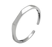 Abaodam Bague Ouverte Femme Argent Simple Rhombus Design Minimaliste Petite Confortable pour Quotidien et Fête