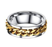 Abaodam Bague Pour Homme Ronde Élégante De Doigt Simple Délicate Métal Doré Boîte