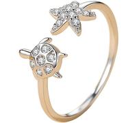 Abaodam Bague Tortue Ouverte en Argenté pour Femme Bague Ajustable Animaux Marins Bijou 2023 Présent pour Maman et Adolescentes Style Plage et Soirée