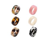 Abaodam Bagues Décoratives en Résine Accessoires de Décoration Doigts Ensemble de 6 Style Ethnique Simple et Élégant pour Femmes et Filles Lors de Fêtes ou Événements