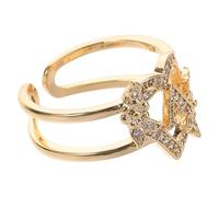 Abaodam Bagues Initiales Ajustables de Fleur Ajourée Bague Ouverte Lettre A Anneau Empilable pour Femmes Bijoux en Métal Solide Présent Personnalisé Femme de Déclaration