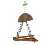 Abaodam Balançoire Nid pour Perruches Jouet Suspendu Bois pour Cage à Oiseaux Perchoir Amusant pour Perruches et Petits Oiseaux