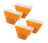 Abaodam Balises Réfléchissantes Route Double Face Jaune et Blanc, Lot de 4 Panneaux D'avertissement Trapézoïdale Double Support, Marquages Routiers pour Allée et Sécurité Nocturne