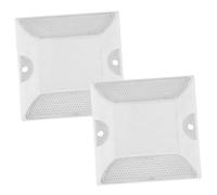 Abaodam Balises Routières Réfléchissantes en Aluminium pour Allée, Lot De 2 Panneaux Double Face Blanc Vif, Balises De Bord De Route Relief Visible De Nuit, Accessoires De Sécurité pour Voies D'accès