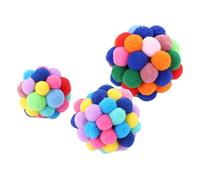 Abaodam Balles pour Chat avec Clochette Sonore Jouets Interactifs Rebondissants Plastique Coloré Lot S pour Amusement et Entraînement Intérieur Couleur Aléatoire