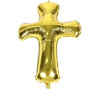 Abaodam Ballon en Aluminium Forme Croix Dorée Décorations pour Baptême et Première Communion Ballon Jésus pour Fête d'Anniversaire aux Fuites Décors Shower -Né