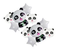 Abaodam Ballons Aluminium Panda et Étoiles 18 Pouces Lot de 10 Pièces 4 Ballons Étoiles Blancs Décoration Fête Anniversaire et Festival