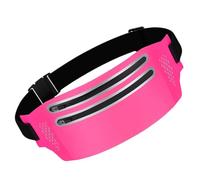 Abaodam Banane de Sport Ultra Fine Double Fermeture Éclair pour Course | Tpu, Trou Casque et Sangle Réglable, Rangement à Deux Poches pour Clés, Cartes, Passeport