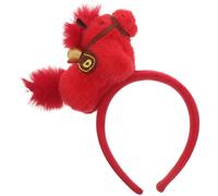 Abaodam Bandeau Animal du Nouvel An Chinois 2026 Rouge, Serrage-tête Coiffe Feng Shui Année du Cheval, Accessoire Festif Léger pour Fête et Cosplay, Couvre-chef Décoratif pour