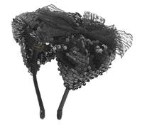 Abaodam Bandeau Cheveux Femme en Tissu Noir Léger et Élégant Sequins, Accessoire Coiffure pour Danse et Photographie
