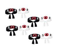 Abaodam Bandeau de Karaté Rouge pour Garçon et Filles en Polyester Confortable, Lot de 8 Pièces Imprimé Unique, pour Fêtes Costumées et Décorations de Fête
