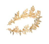 Abaodam Bandeau de Mariage en Cristaux Or Feuilles en Relief, Confortable et Élégant, Accessoire Cheveux pour Mariée Lors de Fêtes et Engagements