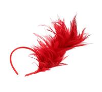 Abaodam Bandeau en bandeau plume casque de mariage tenue mardi gras femme chapeaux melon coiffe de carnaval chapeaux fascinator pour femmes la plume rouge
