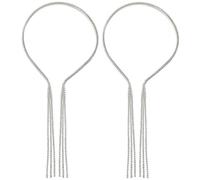 Abaodam Bandeau et Pompons Délicats Cheveux 2pcs en Alliage Argenté Femme Fin Élament et Chic pour Occasions Spéciales et Vie Quotidienne