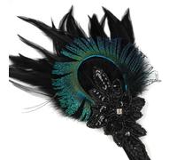 Abaodam Bandeau Flapper Années 1920 pour Mariage et Fête, Plumage Synthétiques Vertes Élégantes, Confortable et Délicat pour Danse et Soirée