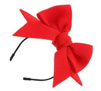 Abaodam Bandeau pour Chien Nœud Décoratif Élastique en Tissu Rouge Petits Chiens Fêtes Carnaval Accessoires pour Poils d'animaux Chiots