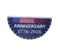 Abaodam Banderole Anniversaire 250 Drapeau Américain en Tissu Semicirculaire Installation Facile et Résistance la Déchirure pour Décoration Extérieure Patriotique