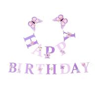 Abaodam Bannière D'anniversaire Pourpre en Papier Polyvalente et Unique Décoration Extérieure de Jardin pour Fête et Événement
