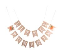 Abaodam Bannière Suspendue Citrouille en Lin Ambiance Automnale Chaleureuse Guirlande Festive pour Décoration de Thanksgiving pour Bureau et Supermarché