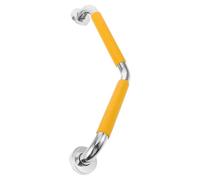 Abaodam Barre D'appui de Antidérapante en Acier Inoxydable 304, Main Courante Coudée de 28 Cm Revêtement en Silicone Jaune, Barre de Sécurité pour Personnes Âgées et Handicapées,