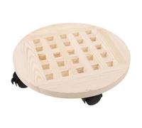 Abaodam Base de Pot à Fleurs de Roue Universelle Support de Plante Mobile Plateau à roulettes pour Plante Rouleau de planteur Robuste Supports pour Plantes avec Roues Bois Beige