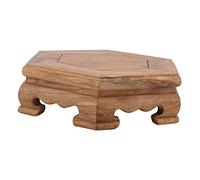 Abaodam Base Décorative en Bois Massif Hexagonale pour Pot De Fleurs Ronde, Socle D'exposition 10x12x3 Cm, Support Artisanal Polyvalent pour Décoration Intérieure
