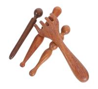 Abaodam Bâtons de Massage en Bois Naturel 4 Pièces Set Complet Outil Gua Sha Multifonction pour Soulagement Acupression Corps Visage Yeux Voyage Bien-être Relaxation