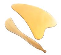 Abaodam Bâtons de Massage et Planches Gua Sha en Corne de Buffle 2 Pièces pour Visage, Massage du Cou et Dénouement des Tensions, Usage Professionnel ou Personnel Plusieurs styles